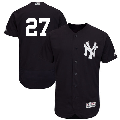 Yankees #27 Giancarlo Stanton Navy Blue Flexbase Authentic Collection Stitched MLB Jersey - Click Image to Close